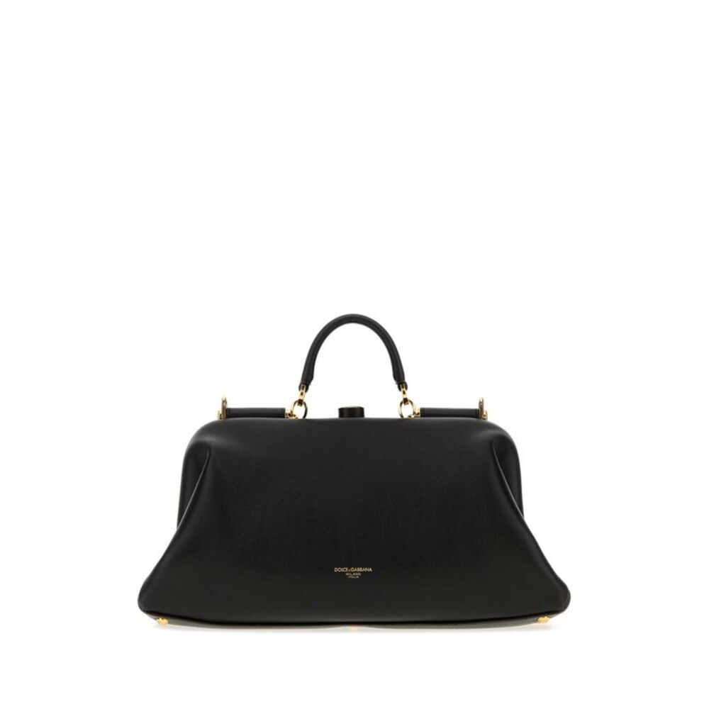 Dolce & Gabbana Women Black Large Nappa Leather Grandma Handbag
